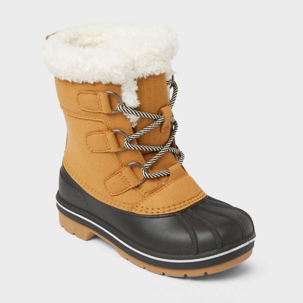 Kids' Kit Easy-On Winter Boots - Cat & Jack Cognac 5